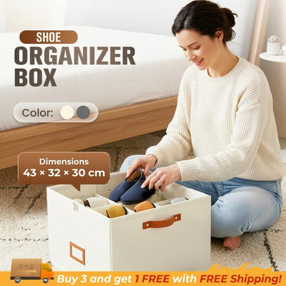 🧺✨ Úložný box na boty z látky – skládací, s velkou kapacitou, prachotěsný a prodyšný do skříně a ložnice