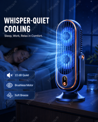 🥳HORKÝ VÝPRODEJ 2026 SLEVA 50 %! 💨🌙Přenosný stolní ventilátor – 5 rychlostí, ultratichý, jemný vánek. Ideální do ložnice nebo kanceláře. Zůstaňte v chladu bez hluku! 😴✨