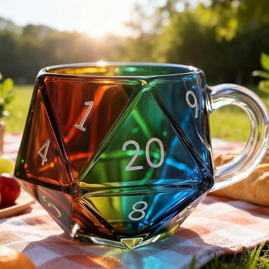 Стъклена чаша за зарове Rainbow с дръжка