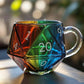 Стъклена чаша за зарове Rainbow с дръжка