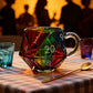 Стъклена чаша за зарове Rainbow с дръжка