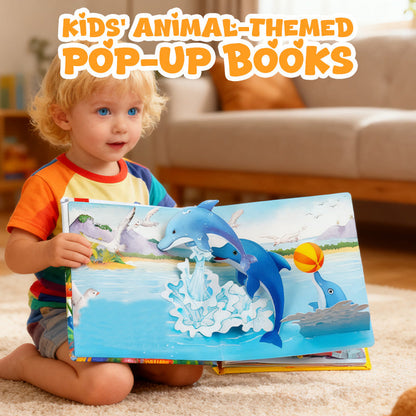 ✨【Детска 3D книга с изскачащи животни – интерактивно средство за ранно обучение】✨