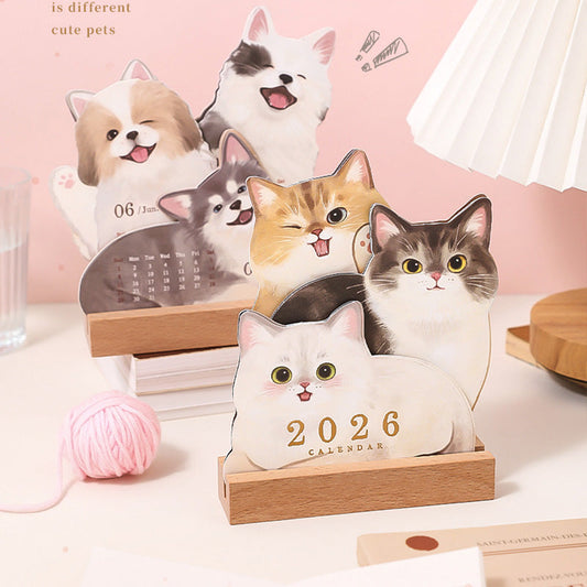 😻 3D настолен календар за 2026 г. с котки и кучета