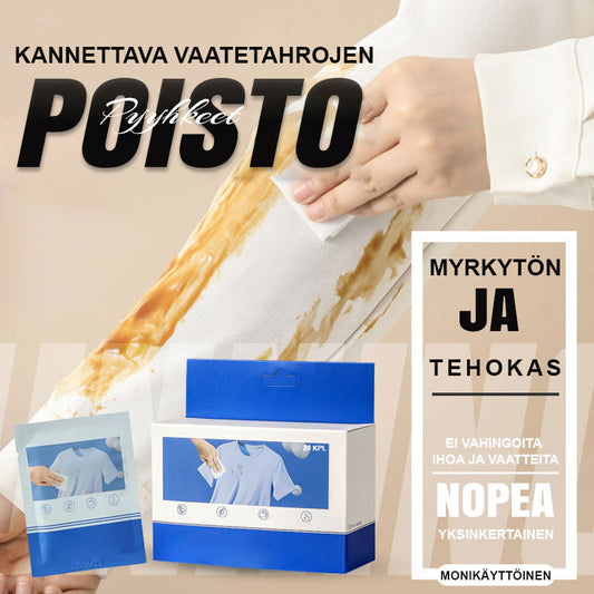 🎒 Преносими кърпички за премахване на петна от дрехи 💖 – бързо премахване на петна навсякъде и по всяко време | В индивидуална опаковка, готови за пътуване – премахват петна от кафе, вино, мазнини и грим 🧼✨