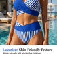 👙 Barevně blokované bikiny S-3XL: Stylové a tvarující dvoudílné plavky |Čepice zdarma🎁💥