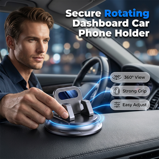 🚗📱 Otočný držák telefonu do auta – nastavitelný o 360° a protiskluzový – Držák pro handsfree 🛡️