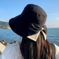 👒☀️ Letní výprodej Dámský klobouk s širokým okrajem a mašlí
