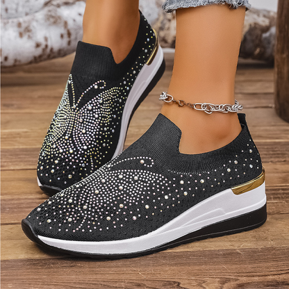 👟Дамски обувки с кристали и пеперуди - блестете с всяка крачка ✨