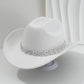 🔥👒Dámský kovbojský klobouk se srdíčky ze strassů – Elegantní francouzský jazzový fedora