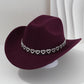 🔥👒Dámský kovbojský klobouk se srdíčky ze strassů – Elegantní francouzský jazzový fedora