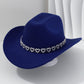🔥👒Dámský kovbojský klobouk se srdíčky ze strassů – Elegantní francouzský jazzový fedora