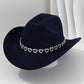 🔥👒Dámský kovbojský klobouk se srdíčky ze strassů – Elegantní francouzský jazzový fedora