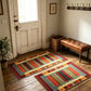 🏠🧵Elegantní tkaný běhoun – Polyester – Protiskluzový – Rychle savý 🚪