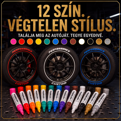 🎨🚗Voděodolné popisovací pero na pneumatiky na olejové bázi - 12 zářivých barev, voděodolné a odolné proti blednutí. Ideální na pneumatiky, kov, sklo a kutilské práce - silné a dlouhotrvající značky!